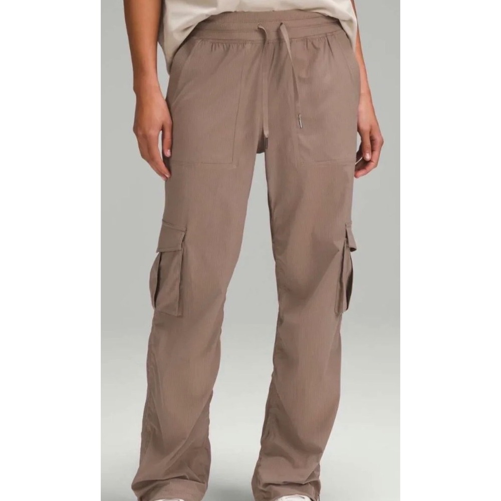 Lululemon Dance Studio Cargo Pants Mauve Taupe Ribbed Waist Size S LW5GILS
